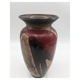 Vintage Signed Drip Glazed Ceramic Vase