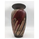Vintage Signed Drip Glazed Ceramic Vase