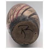 Vintage Signed Drip Glazed Ceramic Vase