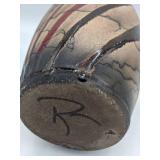 Vintage Signed Drip Glazed Ceramic Vase