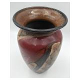 Vintage Signed Drip Glazed Ceramic Vase