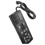 Dynex™ - 12-Outlet/2-USB Surge Protector Strip - Black