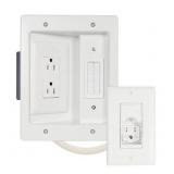 Legrand - In-Wall Flat Screen Power and Cable Concealment Kit - White