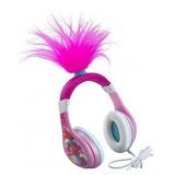 Trolls World Tour Poppy Kids Headphones, Glow in The Dark, Stereo Sound, 3.5mm Jack, Wired Headphones for Kids, Tangle-Free, Volume Control, Childrens Headphones Over Ear for School Home, Travel