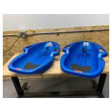 PARICON Lot of 2- Flexible Flyer 39" Spitfire Kids Snow Sleds with Tow Rope