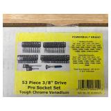 POWERBUILT 53 Piece 3/8" Drive Pro Socket Set (Tough Chrome Vanadium)