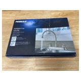 PEERLESS 8 in. 2 Lever Handle High Arc Kitchen Faucet, Stainless Steel