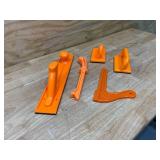 FULTON Safety Woodworking Push Block and Push Stick Package 5 Piece Set In Safety Orange Color