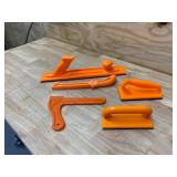 FULTON Safety Woodworking Push Block and Push Stick Package 5 Piece Set In Safety Orange Color