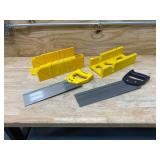 Lot of 2 Miter Boxes with 2 Saws