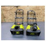 RYOBI Lot of 2-  40V Brushless 21" Snow Blowers (RY40806VNM) (Parts or Repair)- Tool Only
