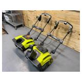 RYOBI Lot of 2-  40V Brushless 21" Snow Blowers (RY40806VNM) (Parts or Repair)- Tool Only