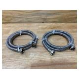 EVERBILT 3/4 in. FIP x 3/4 in. FIP x 60 in. Stainless Steel Washing Machine Hose Set