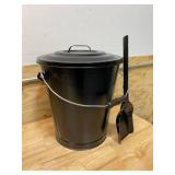 IMPERIAL Black Powder Coated Steel Ash Container and Shovel Set