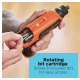 BLACK + DECKER Roto-Bit 1/4 in. Cordless Rechargeable Screwdriver Kit 4 V 180 rpm