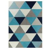 StyleWell Tangier Blue Geo 6 ft. x 9 ft. Geometric Area Rug