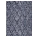 StyleWell Valencia Blue Shag 6 ft. x 9 ft. Trellis Shag Area Rug
