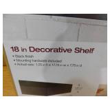 (4) Home Decorators Collection Slim Line 1-Piece 8 in. D x 18 in. L x 1-1/4 in. H MDF Black Floating Shelf