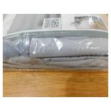Simply Solid 70 in. Microfiber White Shower Curtain Frost Grey
