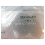 Simply Solid 70 in. Microfiber White Shower Curtain Frost Grey