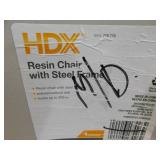 (2) HDX Earth Tan Plastic Seat Outdoor Safe Folding Chair