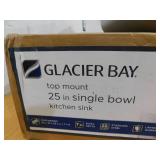 Glacier Bay Drop-In Stainless Steel 25 in. 4-Hole Single Bowl Kitchen Sink