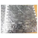 (5) Jeffrey Court Palazzo Silver Metallic 11.875 in. x 11.375 in. Interlocking Brick Textured Glass Mosaic Tile (0.938 sq. ft./Each)