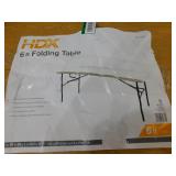 HDX 72 in. Earth Tan Plastic Fold-in-Half Folding Utility Table