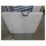 HDX 72 in. Earth Tan Plastic Fold-in-Half Folding Utility Table
