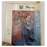 5 Vintage Art Books-Restoring Oil Paintings, Joan Miro, R Atkinson Fox His Life and Work, Old English Cuts ,Picasso Blue and Rose Periods