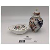 Vintage Aynsley Fine China England Dish & Imari Vase
