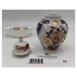 Vintage Aynsley Fine China England Dish & Imari Vase