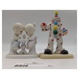 2 Vintage Hand-Painted Figurines1992 Precious Moments-Our Friendship is Soda-Licious & Limited Edition 1980s Jiggles The Juggler