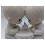2 Vintage Hand-Painted Figurines1992 Precious Moments-Our Friendship is Soda-Licious & Limited Edition 1980s Jiggles The Juggler