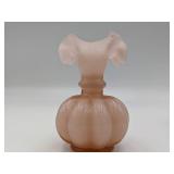 1940s Fenton Glass 6" Dusty Rose Pitcher and George Borgfeldt Lisa Cranberry Wine Glass