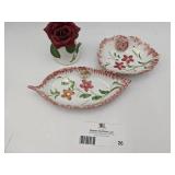 Vintage Royalty Rose Porcelain Bell and Italian Hand Painted Plates