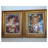 Custom Framed Lithograph "Adrian and Panchito" by Francisco Masseria 24.25" x 19.25"