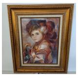 Custom Framed Lithograph "Adrian and Panchito" by Francisco Masseria 24.25" x 19.25"