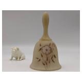 Belleek Porcelain Pig & Fenton Bell Hand-painted by Lisa J