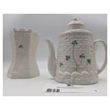 Vintage 2008 Signed Belleek 3 Piece Set (Calued @$350)