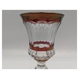 Rare Vintage Hofbauer Glass Pitcher From The Ruby Byrdes Collection & Waterford Glass Urn with Top