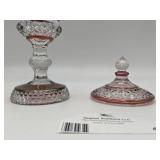Rare Vintage Hofbauer Glass Pitcher From The Ruby Byrdes Collection & Waterford Glass Urn with Top