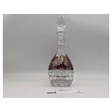 Gorgeous Vintage Cut Crystal Ruby  Wine Carafe