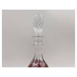 Gorgeous Vintage Cut Crystal Ruby  Wine Carafe