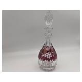 Gorgeous Vintage Cut Crystal Ruby  Wine Carafe
