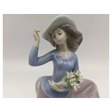 Gorgeous Vintage 1989 Llardo "Blustery Day" Porcelain Figurine