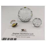 Beautiful Vintage Swarovski Crystal Paperweights and Clam with Pearl
