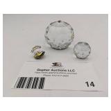 Beautiful Vintage Swarovski Crystal Paperweights and Clam with Pearl