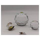 Beautiful Vintage Swarovski Crystal Paperweights and Clam with Pearl