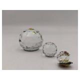 Beautiful Vintage Swarovski Crystal Paperweights and Clam with Pearl